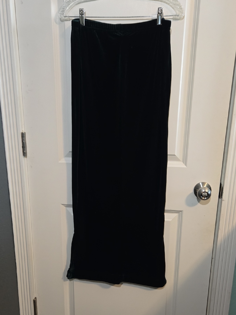 Apostrophe Forest Green Velvet Skirt